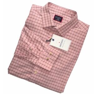 NWT UNTUCKit Giacosa Wrinkle-Free Pink Grid‎ Button-Up Shirt Men's Size Large